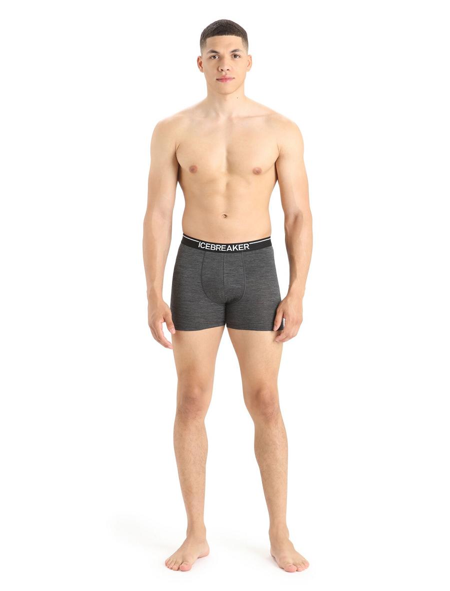 Jet Heather Icebreaker Merino Anatomica Boxers Men's Underwear | AU 1316MQZA